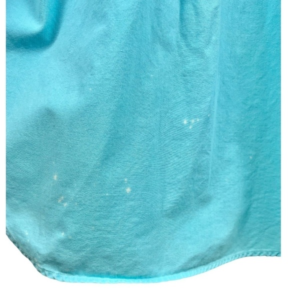 Vintage Canary Island Turquoise Tiki & Feather Embroidered Short Sleeve Shirt L - Picture 7 of 7